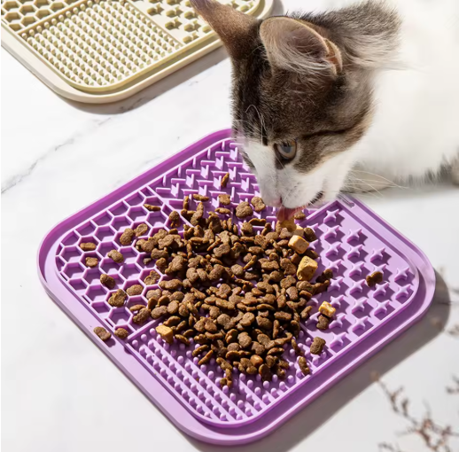 Silicone pet lick mat slow feed bowl
