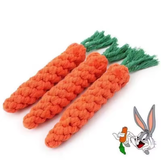 3 Pack Durable Carrot Dog Bite Rope