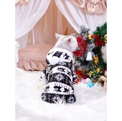 Christmas Reindeer Graphic Pajamas Hooded Jumpsuit