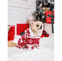 Christmas Reindeer Graphic Pajamas Hooded Jumpsuit